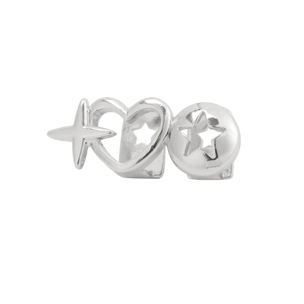 Double Heart Shape Stars - Stainless Steel