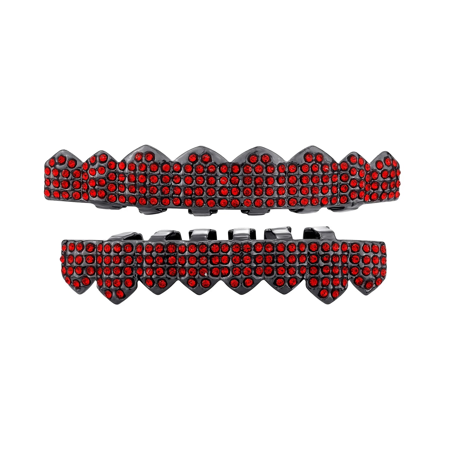 Shiny Cubic Top & Bottom Charm Grills Set For Halloween Party