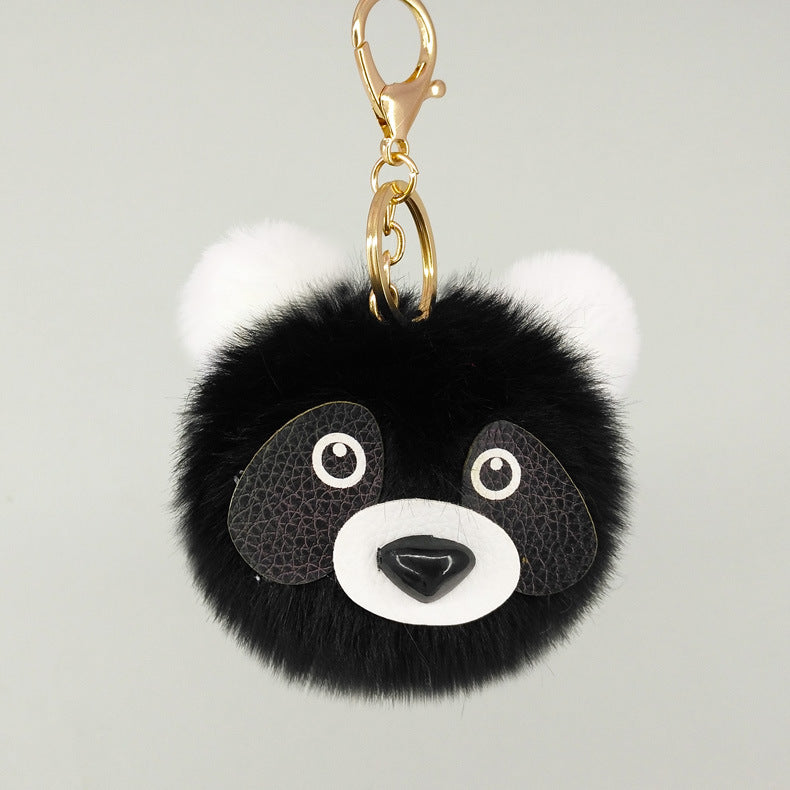 🐼✨ Fluffy Panda Pom Keychain