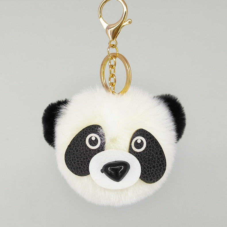 🐼✨ Fluffy Panda Pom Keychain