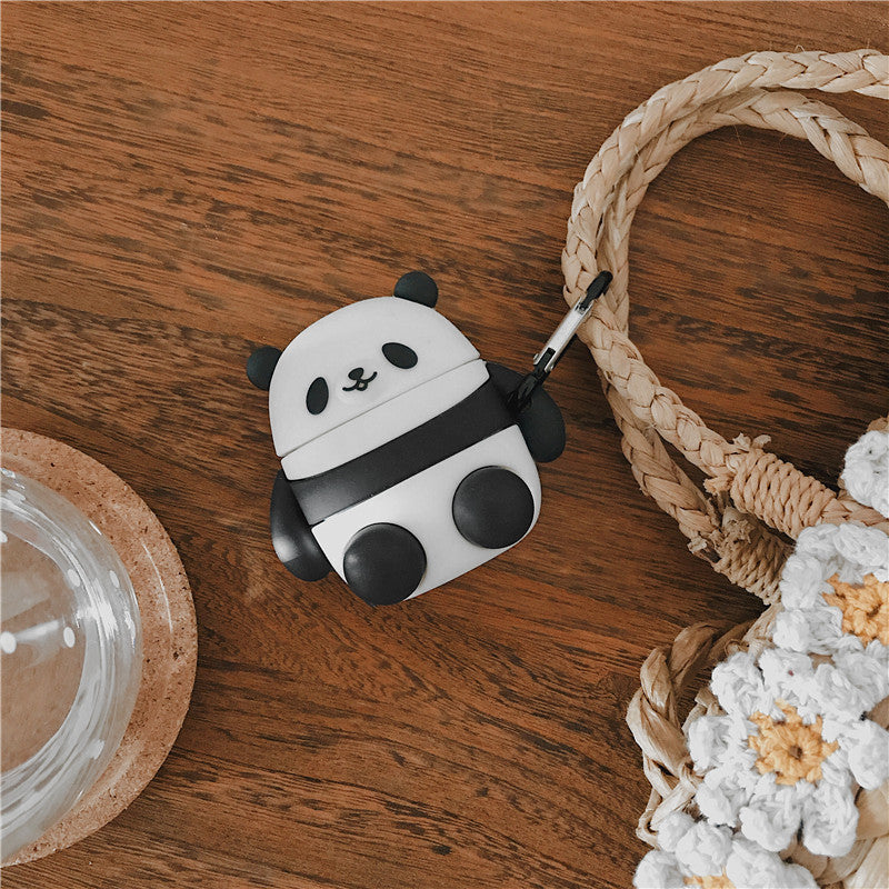 🐼🎧 Cute Panda AirPods Case – Soft Silicone Protective Cover
