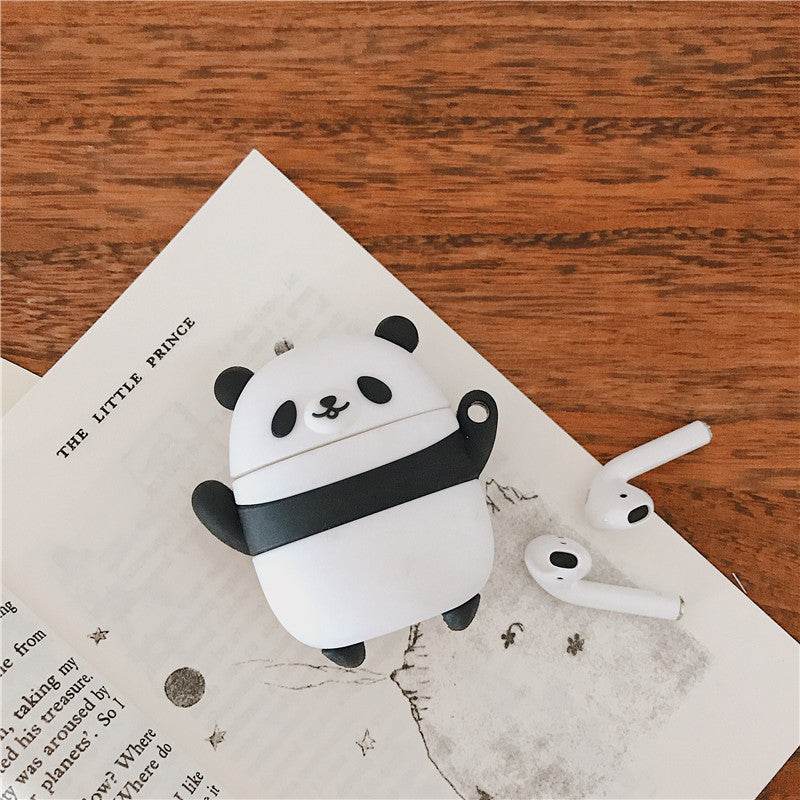 🐼🎧 Cute Panda AirPods Case – Soft Silicone Protective Cover