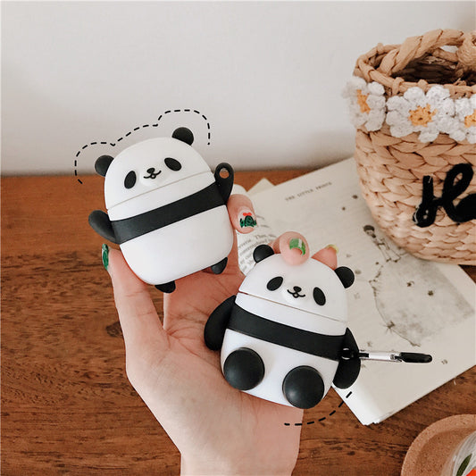 🐼🎧 Cute Panda AirPods Case – Soft Silicone Protective Cover