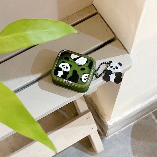 🐼💚 Green Panda AirPods Case – Protective Silicone Cover with Panda Charm