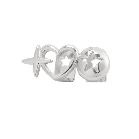 Double Heart Shape Stars - Stainless Steel