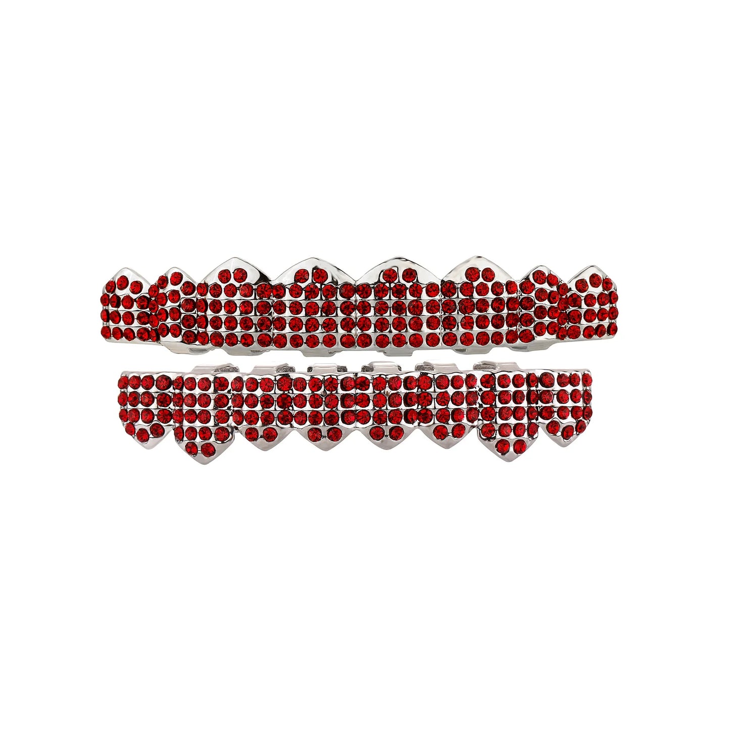 Shiny Cubic Top & Bottom Charm Grills Set For Halloween Party