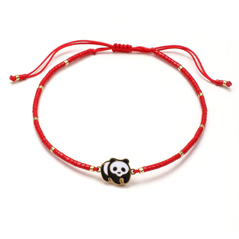 🐼❤️ Panda Friendship Bracelet – Adjustable Handwoven Cord Bracelet