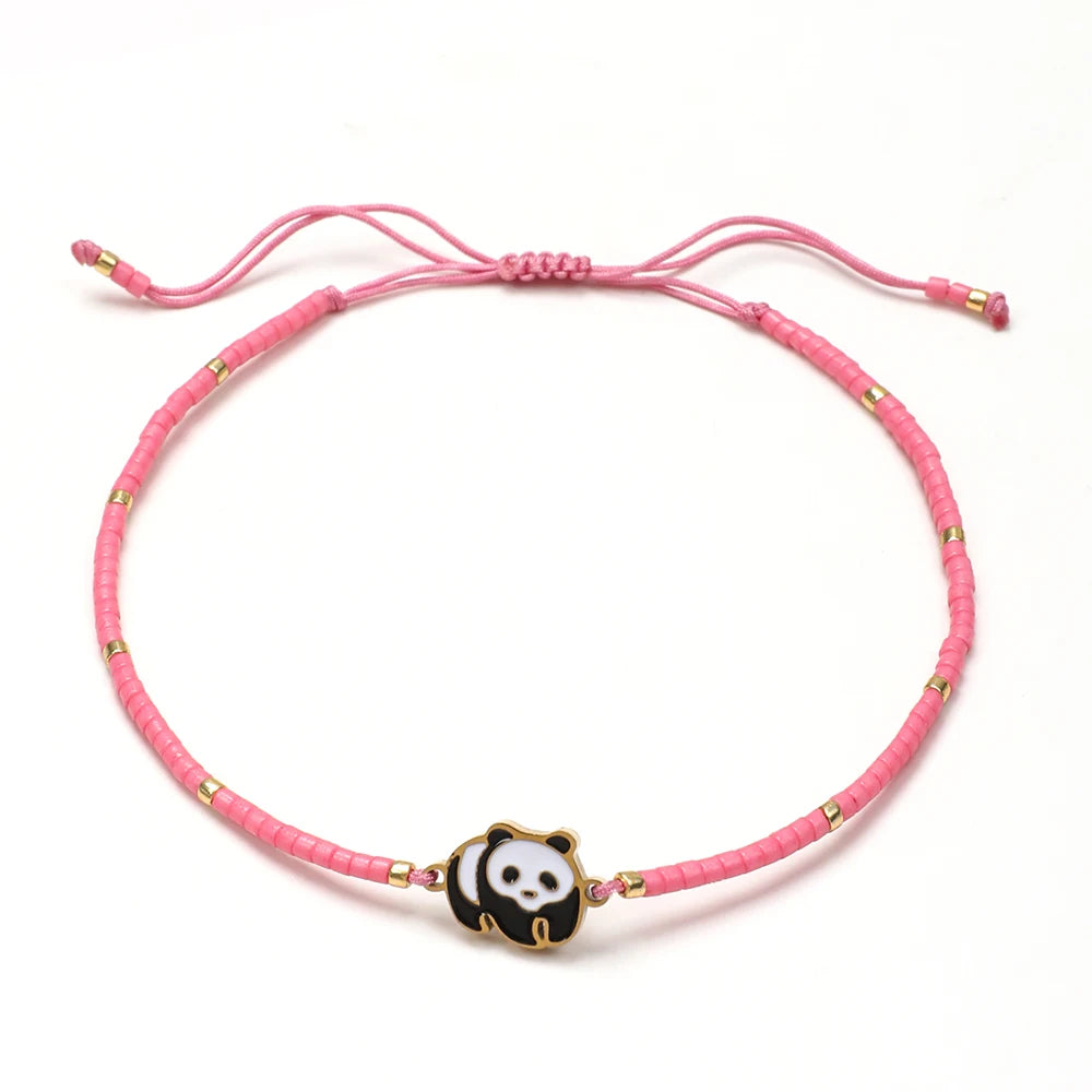 🐼❤️ Panda Friendship Bracelet – Adjustable Handwoven Cord Bracelet