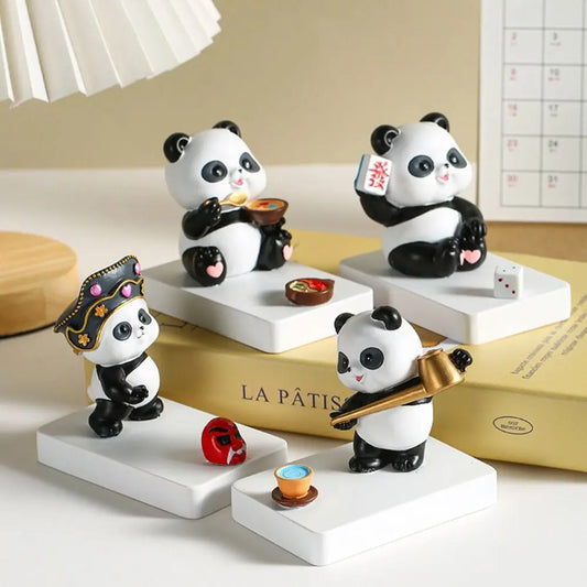 🐼📱 Mini Panda Figurine Phone Stand – Cute Desktop Holder & Collectible Decor