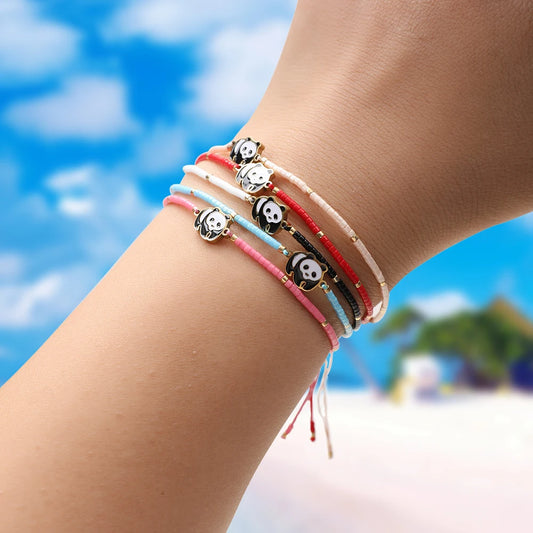 🐼❤️ Panda Friendship Bracelet – Adjustable Handwoven Cord Bracelet