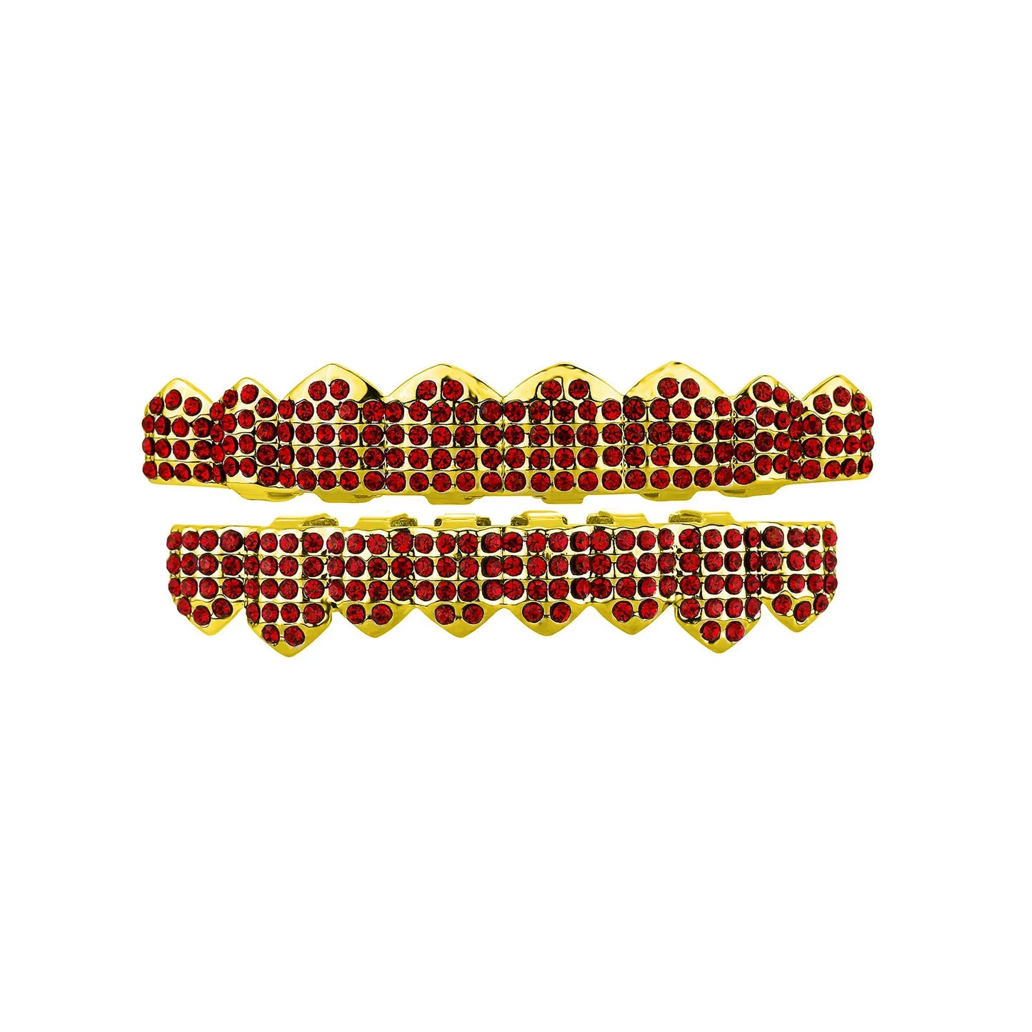 Shiny Cubic Top & Bottom Charm Grills Set For Halloween Party