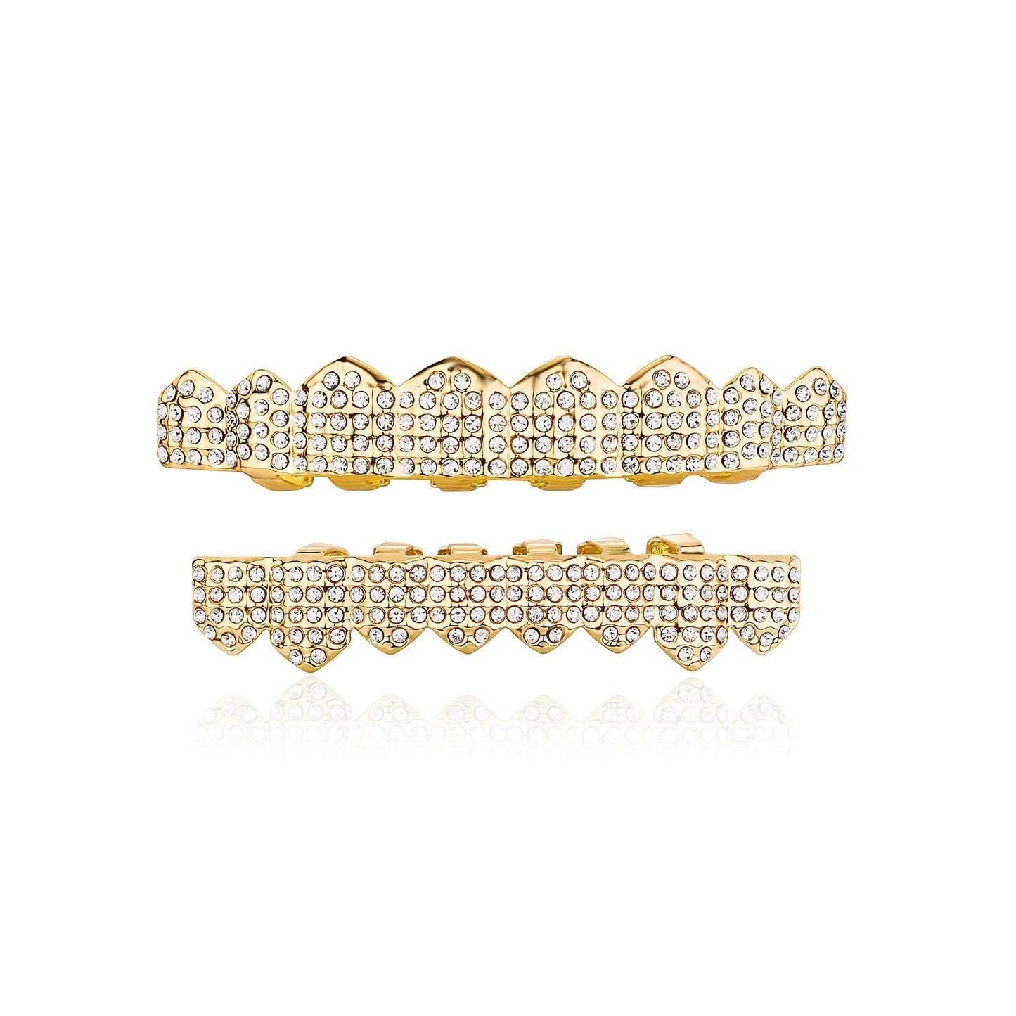 Shiny Cubic Top & Bottom Charm Grills Set For Halloween Party