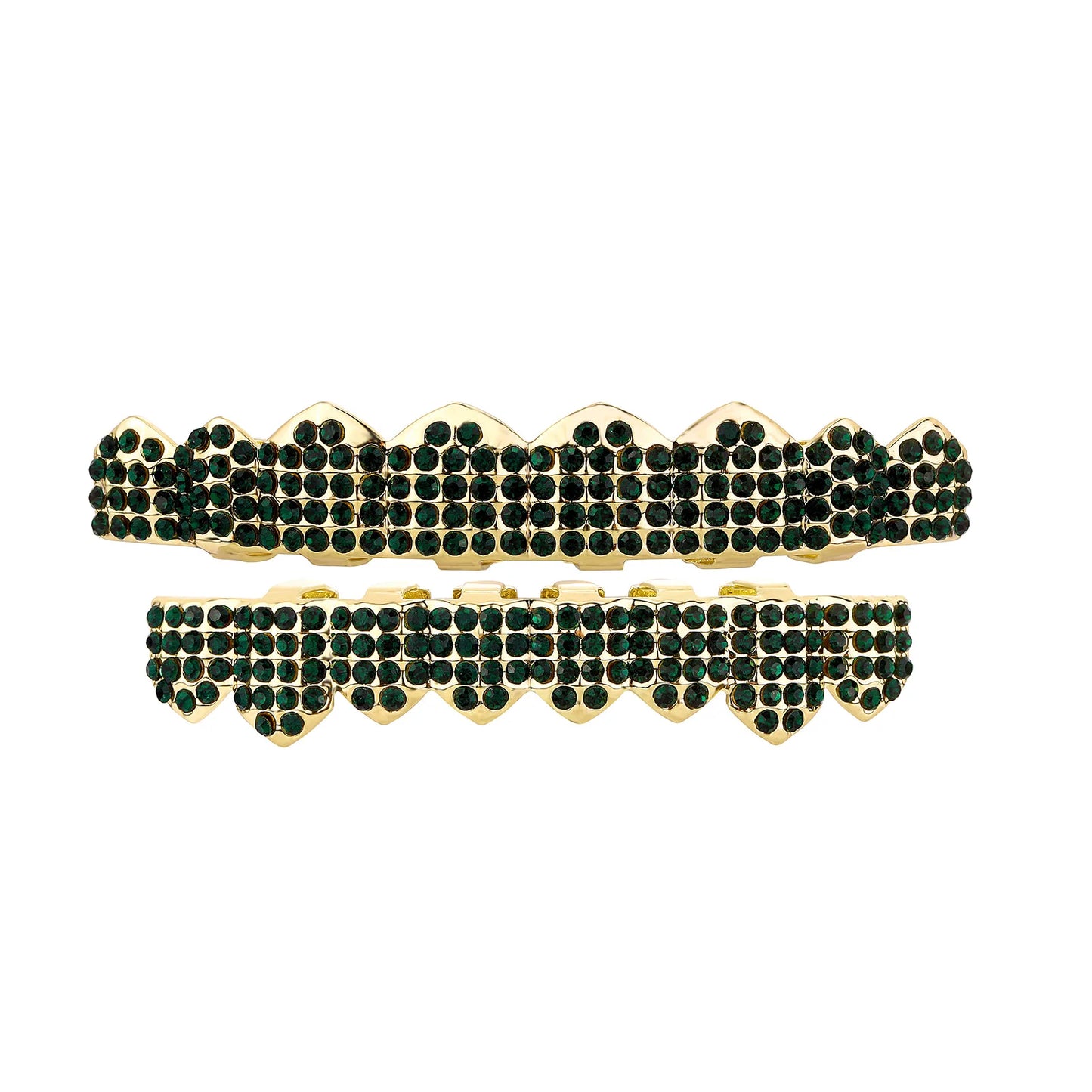 Shiny Cubic Top & Bottom Charm Grills Set For Halloween Party