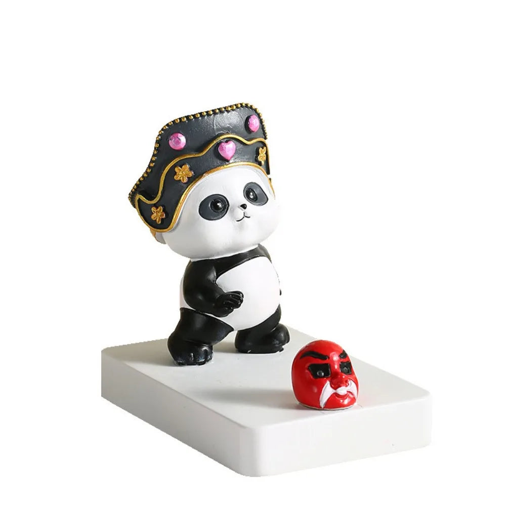 🐼📱 Mini Panda Figurine Phone Stand – Cute Desktop Holder & Collectible Decor