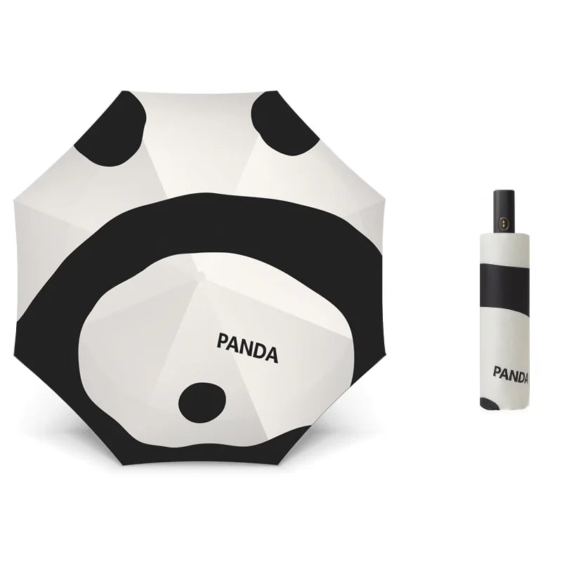 🐼☔ Panda Face Folding Umbrella – Cute, Compact & UV Protection UPF 50+