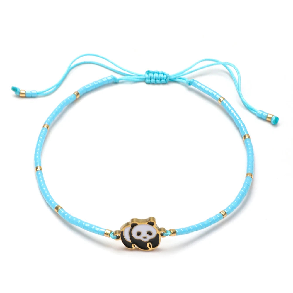 🐼❤️ Panda Friendship Bracelet – Adjustable Handwoven Cord Bracelet