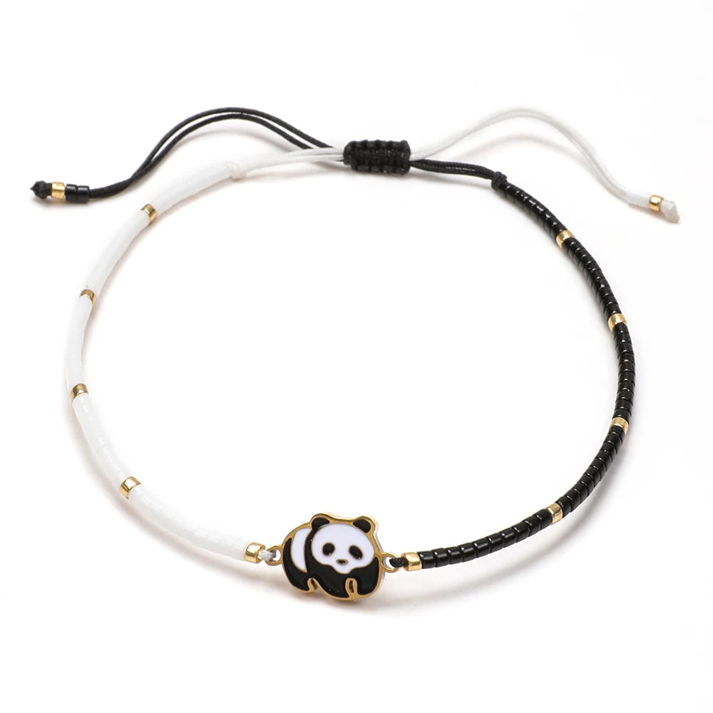 🐼❤️ Panda Friendship Bracelet – Adjustable Handwoven Cord Bracelet
