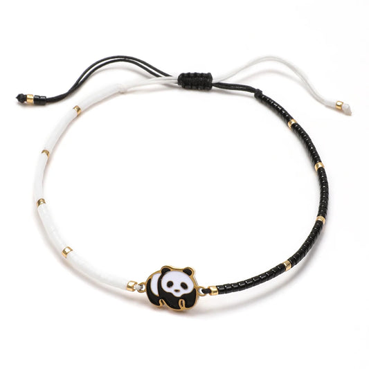 🐼❤️ Panda Friendship Bracelet – Adjustable Handwoven Cord Bracelet