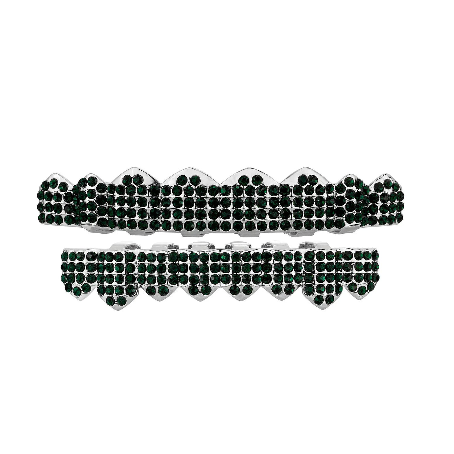 Shiny Cubic Top & Bottom Charm Grills Set For Halloween Party
