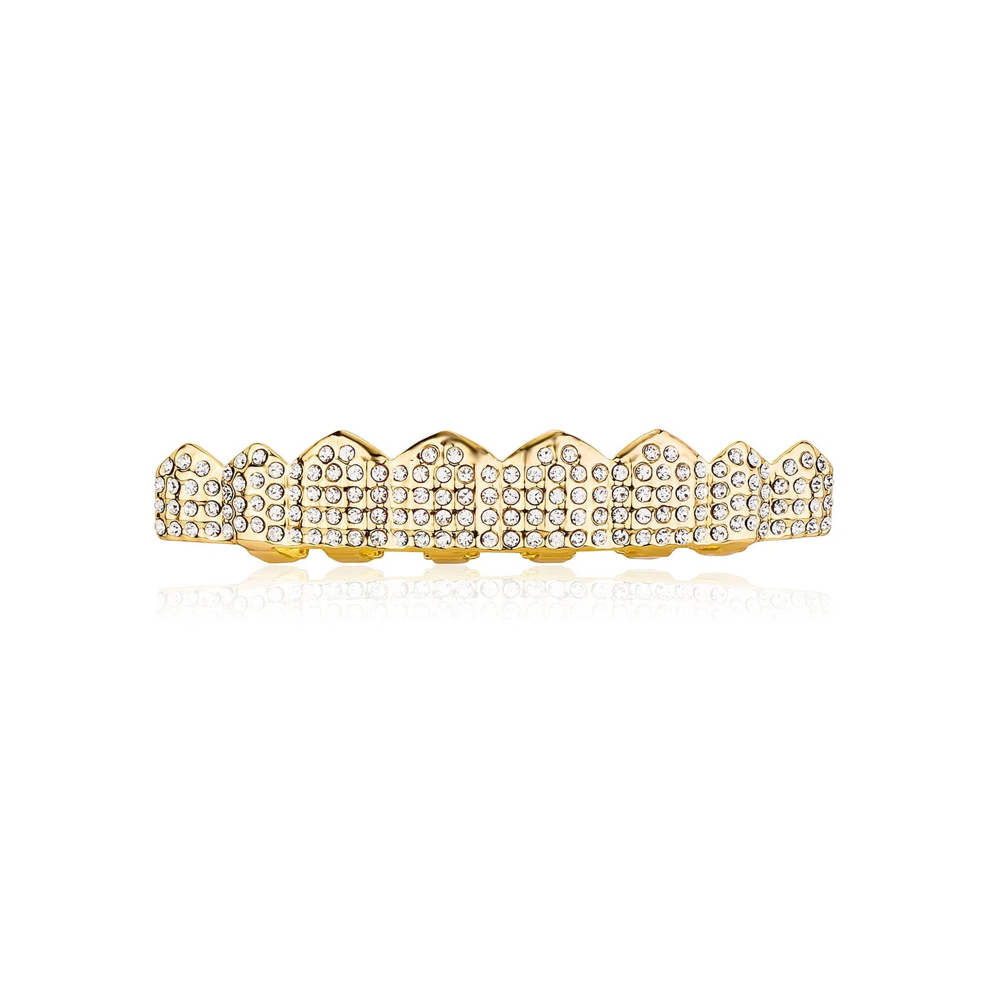 Shiny Cubic Top & Bottom Charm Grills Set For Halloween Party