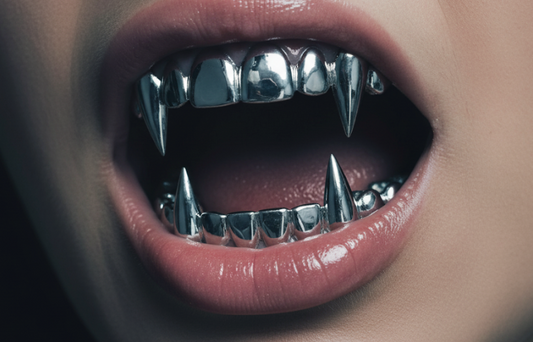 Vampire Fangs Glossy For Halloween Party - Copper