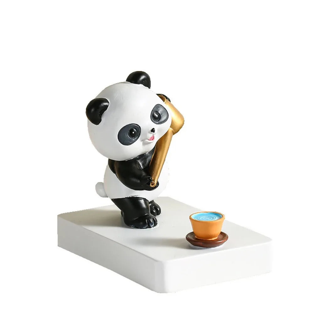 🐼📱 Mini Panda Figurine Phone Stand – Cute Desktop Holder & Collectible Decor