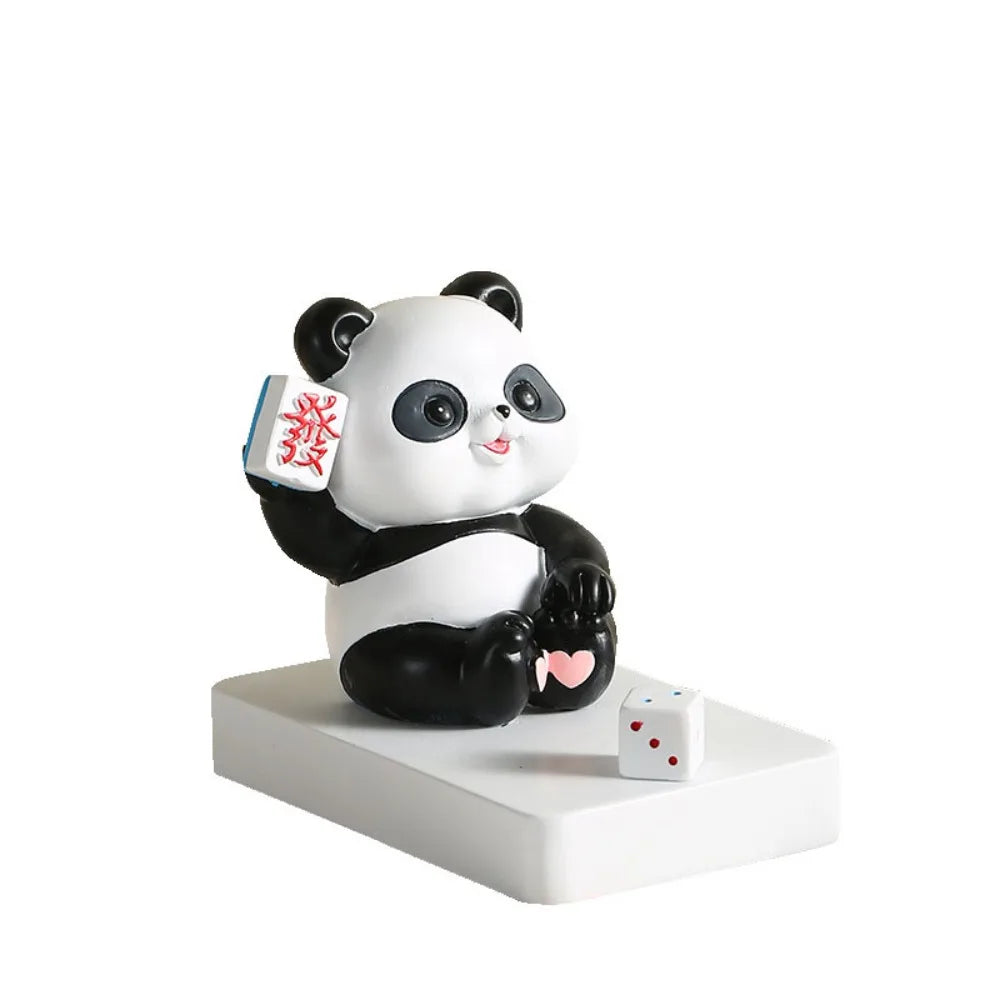 🐼📱 Mini Panda Figurine Phone Stand – Cute Desktop Holder & Collectible Decor