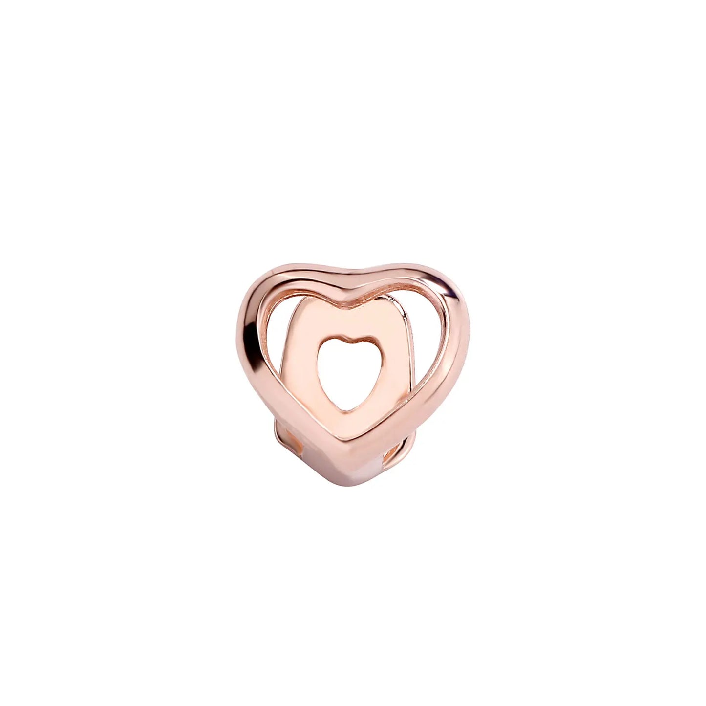 Lovely Hollow Star Heart - Copper